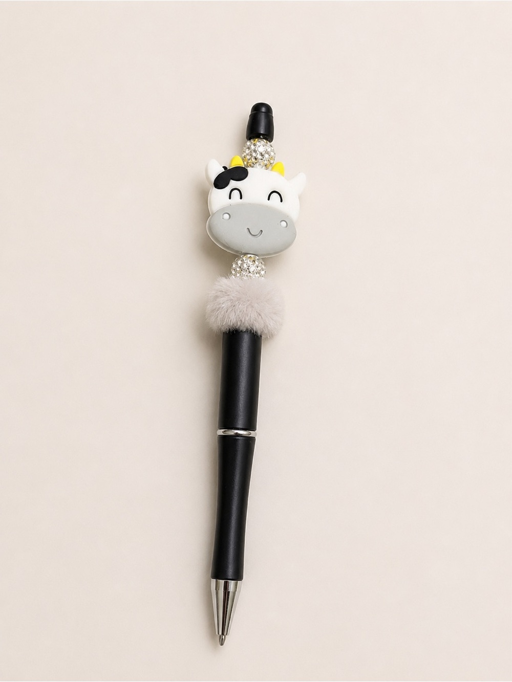 Cute Cow Rhinestone Keychain and handmade beaded cow pen - Picture 2 of 2